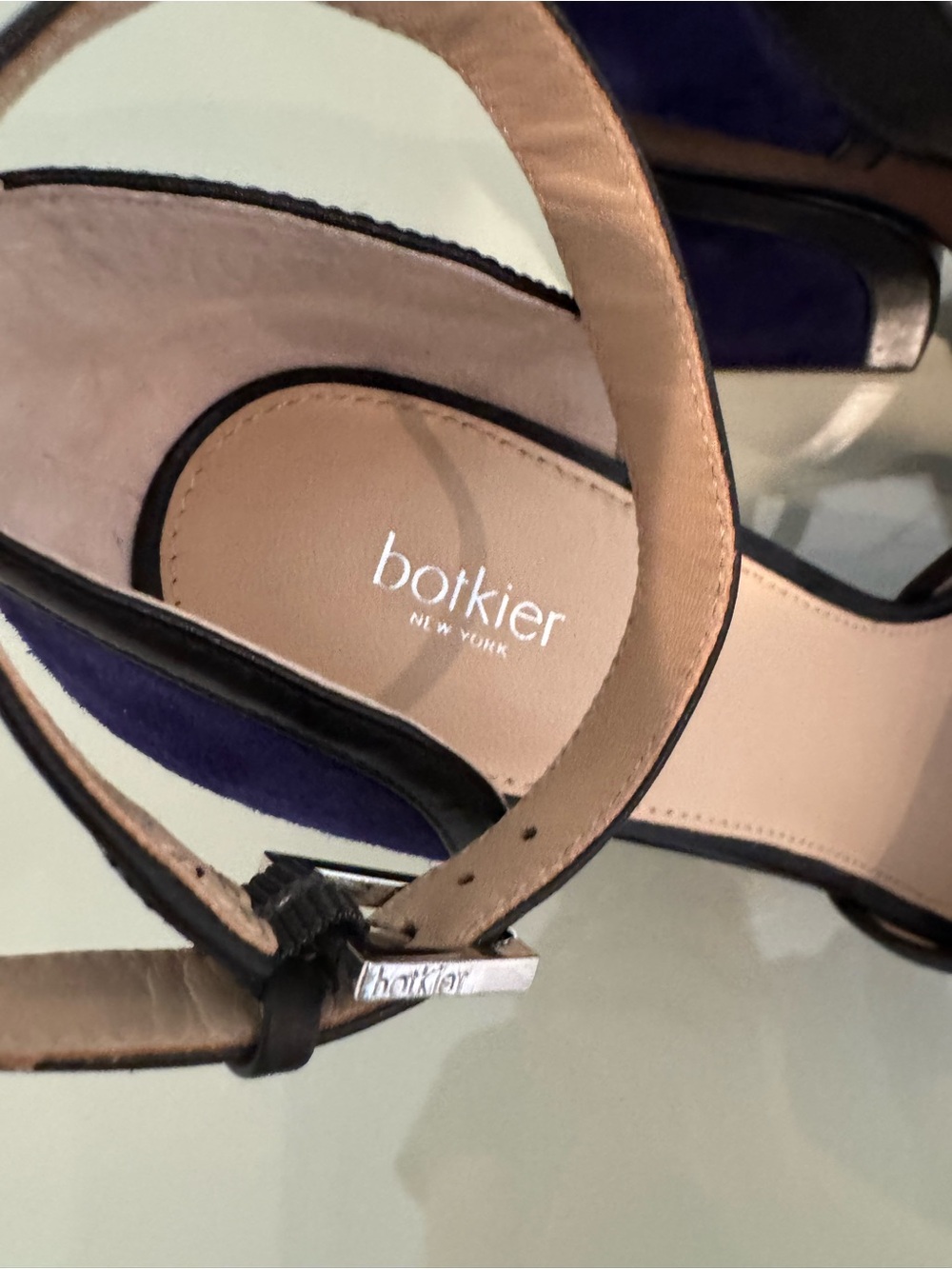 Botkier Teal and Purple Suede Platform Wedge Sandals - Picture 4 of 5